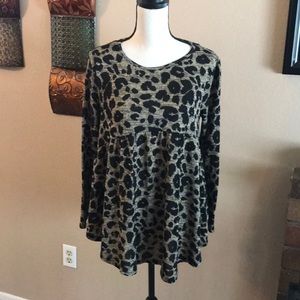 Animal Print Babydoll Top